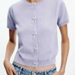 Zara Light Purple Knit Cardigan